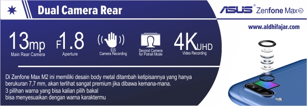 Jalani Aktifitas Sehari-harimu bersama Zenfone Max M2 9 Dual Camera rear