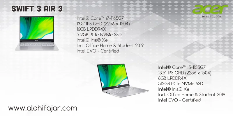 Acer Swift 3 air 3 Laptop Tipis Yang Terbaik di kelasnya