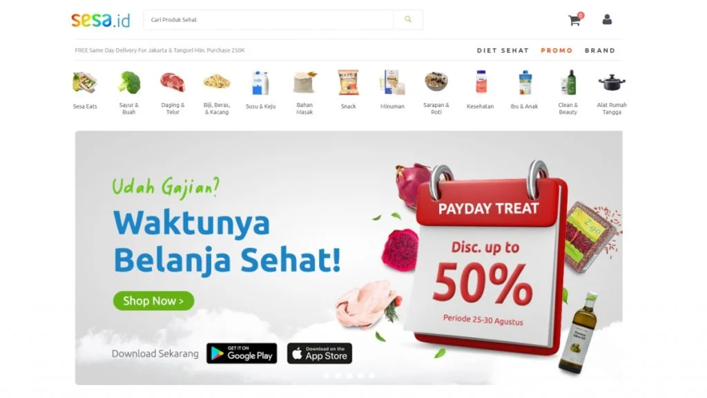 Platform belanja online yang menyediakan kebutuhan sehat komplit 