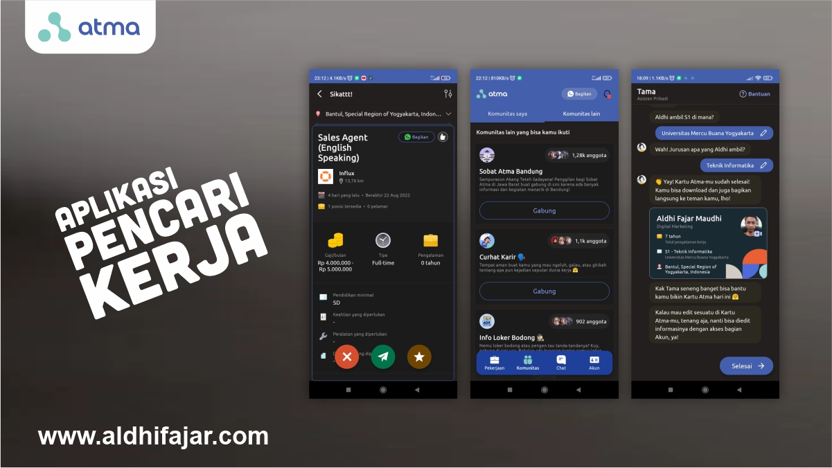 √ Aplikasi Penyedia Lowongan Kerja Atma, Solusi Para Pencari Kerja