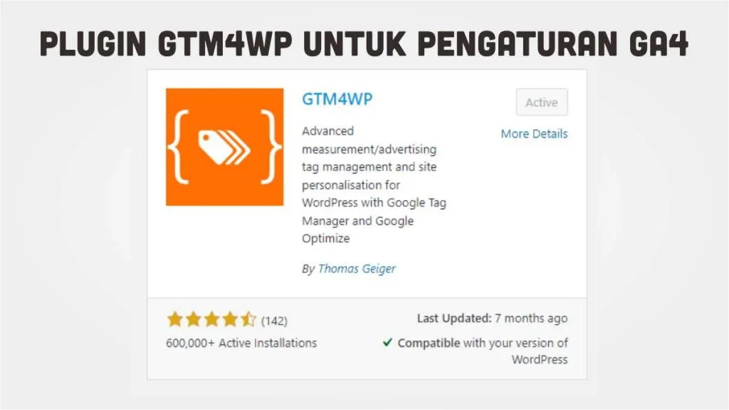 Plugin GTM4WP untuk cara pasang GA4 pengguna WordPress