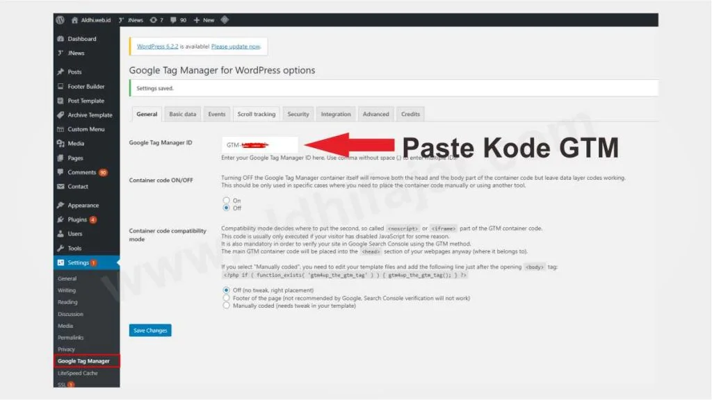 Setting GA4 di plugin GTM4WP