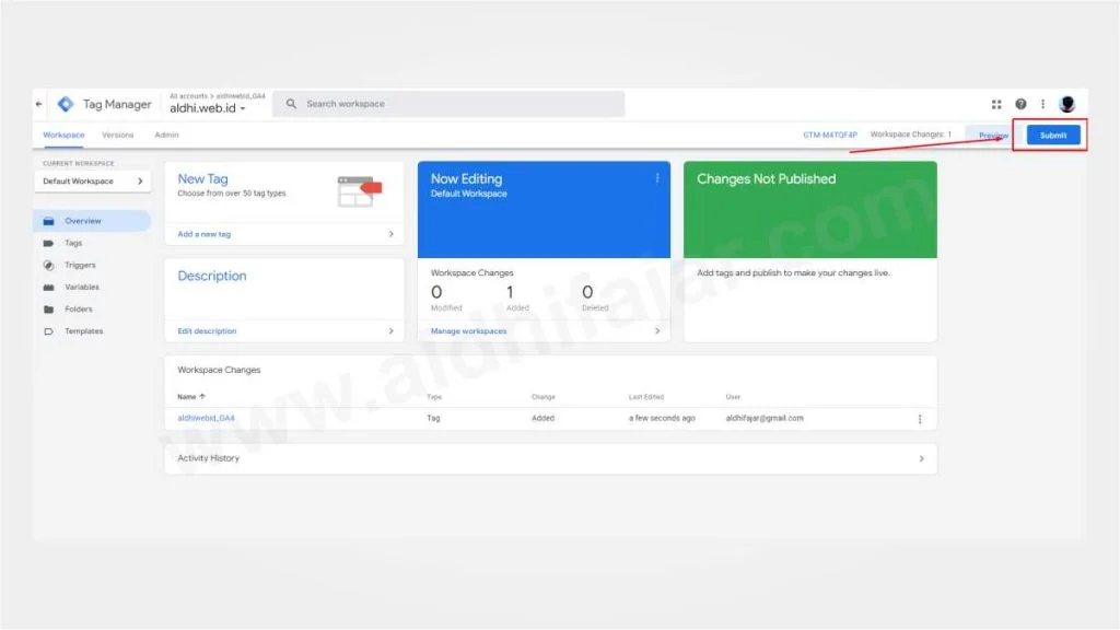 submit di google tag manager saat setting GA4