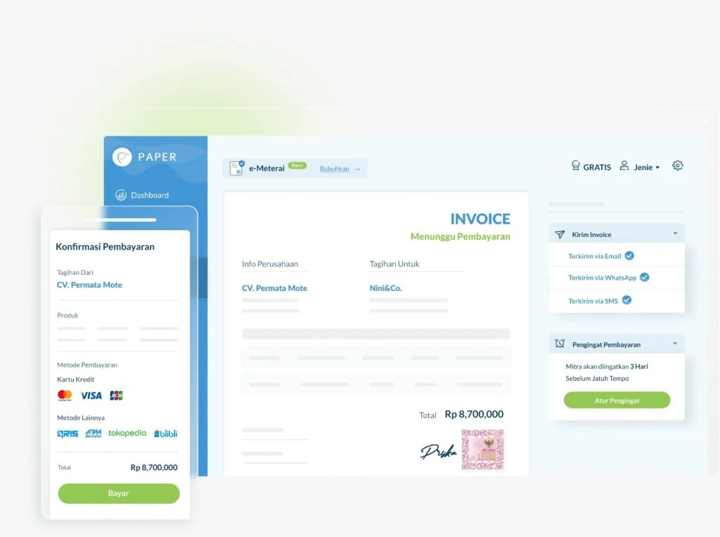 Membuat Invoice dan Pembubuhan E-Meterai dengan Paper.id 2 Pembuatan invoice di paper.id